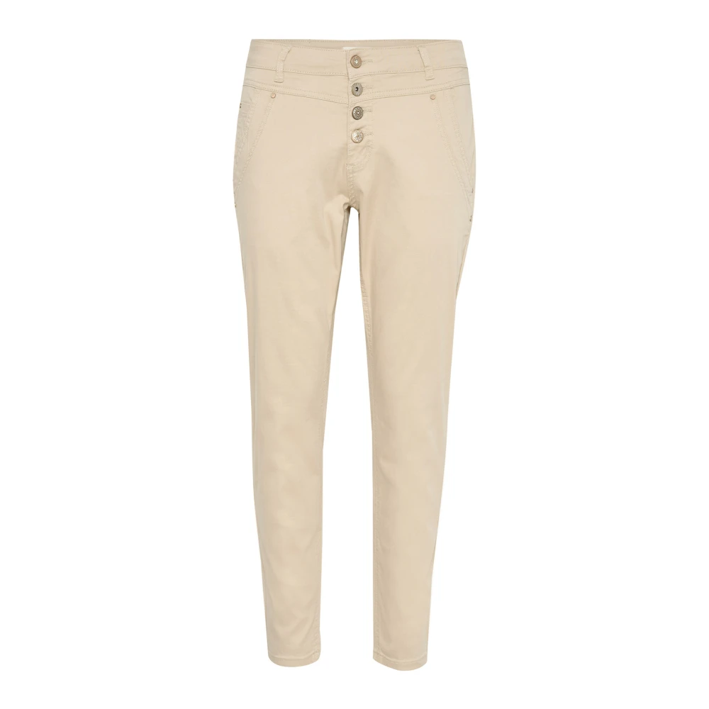 Cream Moderne 7 8 Twill Broek Veergrijs Beige Dames