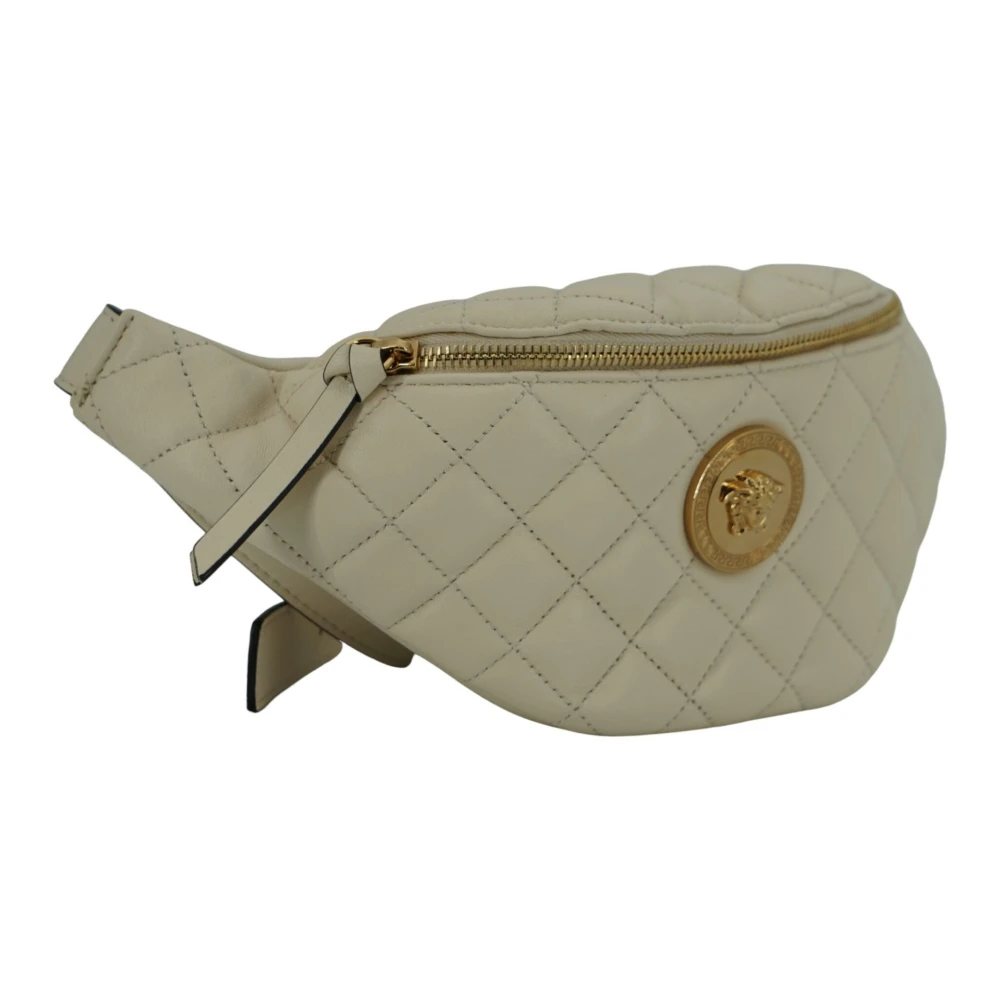 Versace Elegante witte leren heuptas Gray Dames