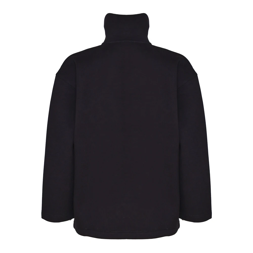 pinko Zwarte Logo Geborduurde Sweatshirt Black Dames