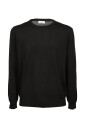 pull-noir-en-soie-et-coton-a-col-rond