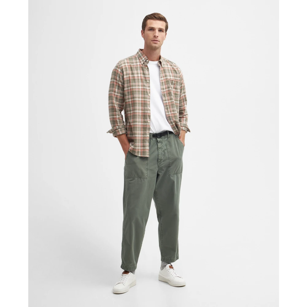 Barbour Straight Trousers Green Heren