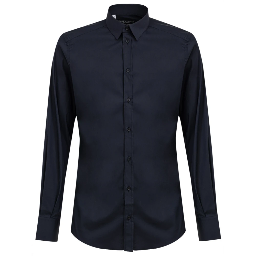Dolce & Gabbana Navy Klassieke Overhemd Blue Heren