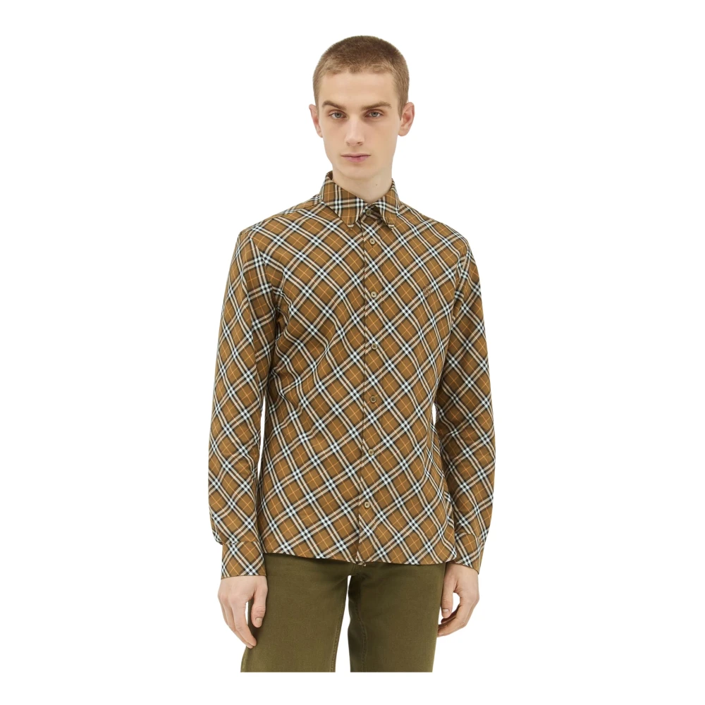 Burberry Men's Brown Classic Check Cotton Shirt