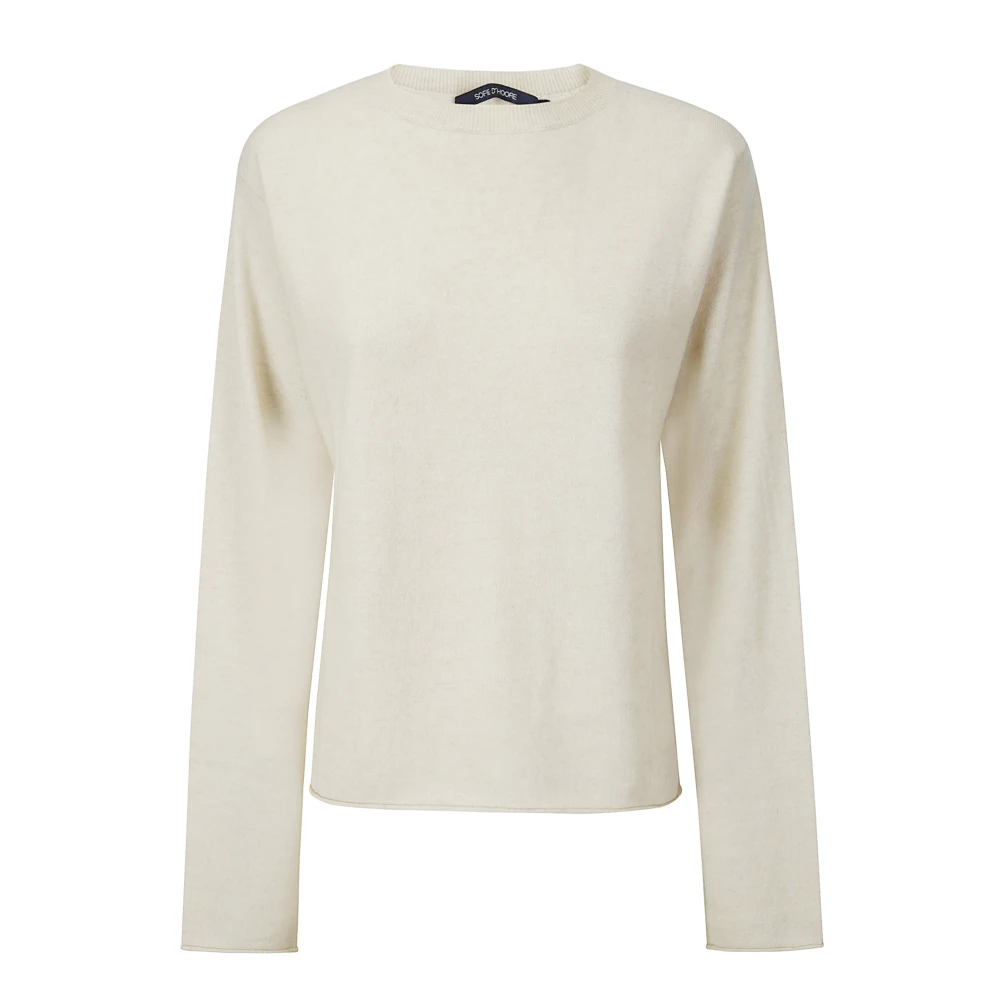 Sofie D'hoore Zachte Onderkant Crew-Neck Sweater Beige Dames