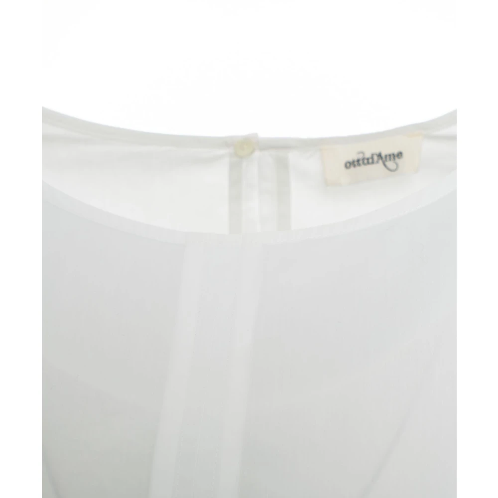 Ottod'Ame Witte Katoenen Blouse Stijlvolle Rugdetail White Dames