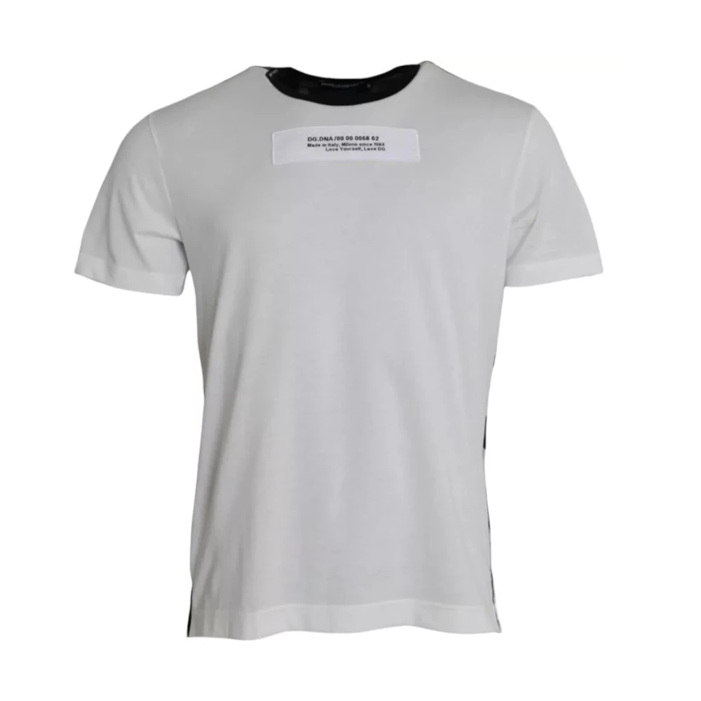 Dolce & Gabbana Men's White T-Shirts, Xs, Camouflage Round Neck T-Shirt
