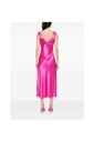 fuchsia-pink-v-neck-dress