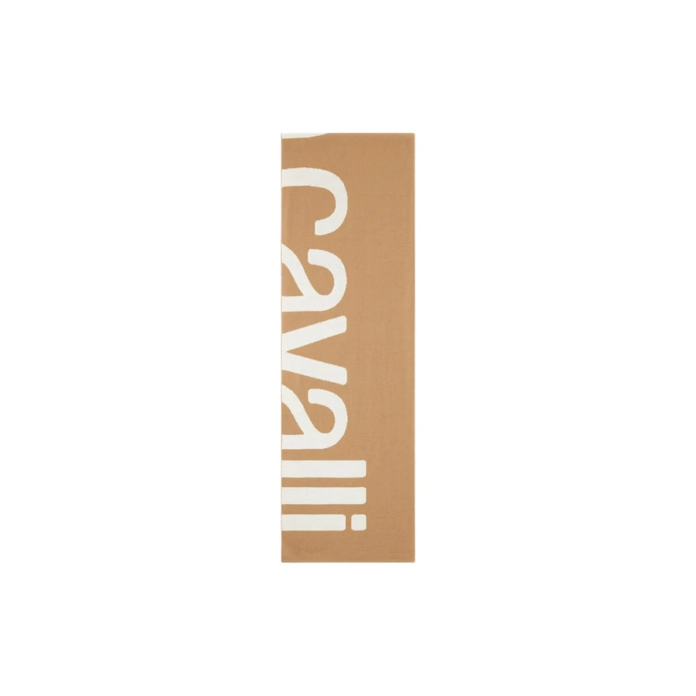 Roberto Cavalli Women's Brown Wool Blend Scarf With Logo