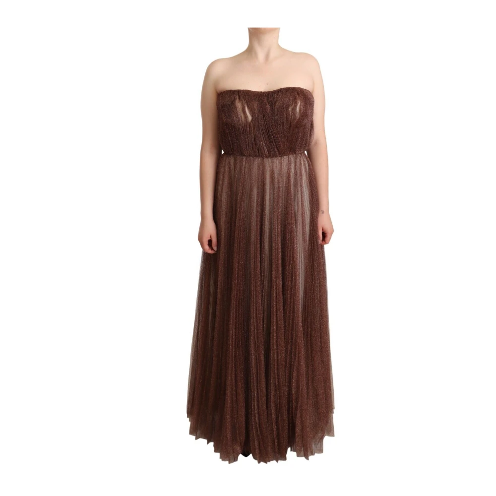 Dolce & Gabbana Women's Bronze Metallic Long Gown