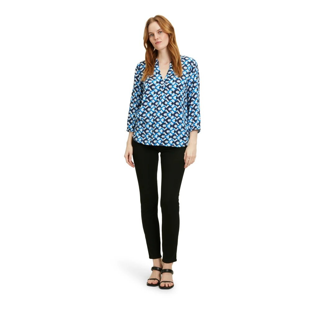 Betty Barclay Paisley 3 4 Mouw Blouse Blue Dames