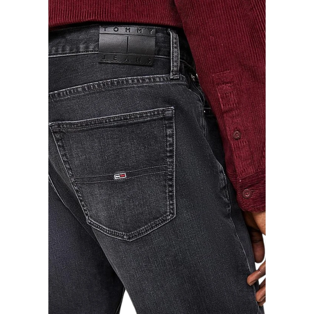 Tommy Hilfiger Zwarte Slim Fit Straight Cut Jeans Black Heren