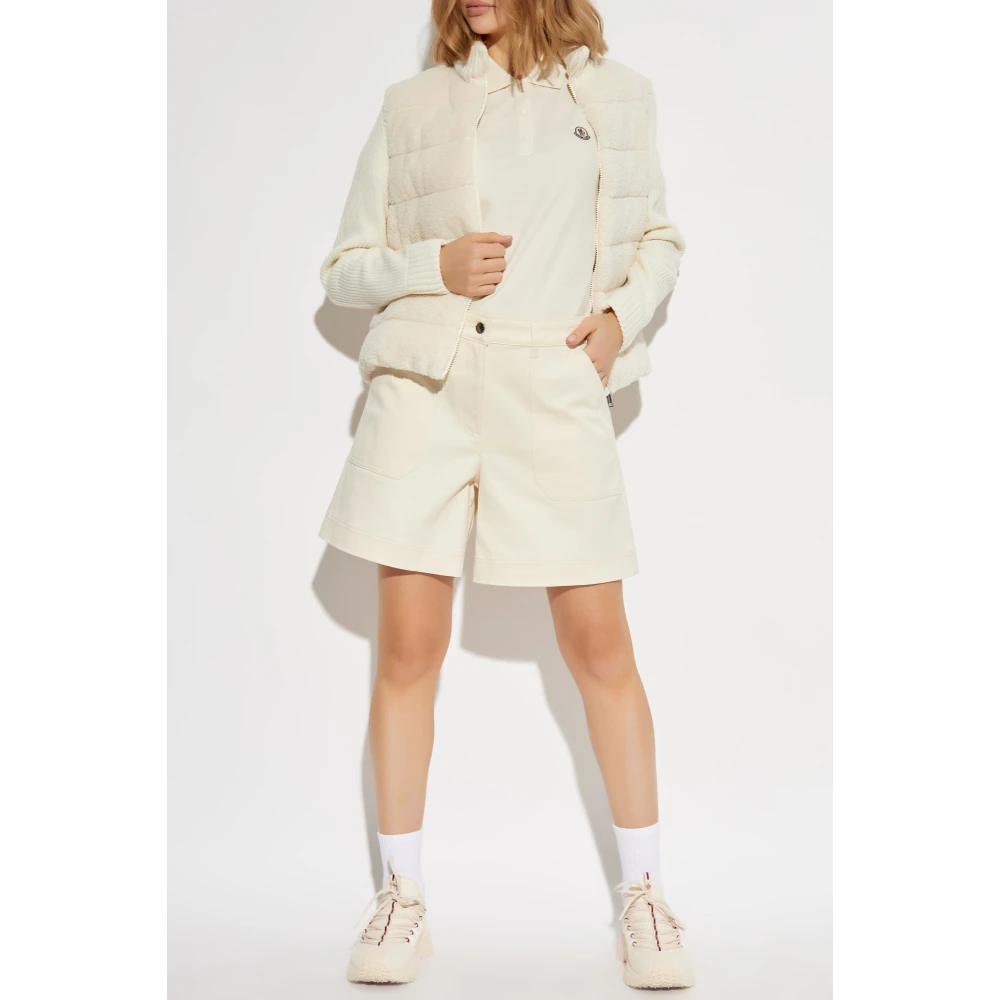 Moncler Jas met wollen inzetstuk Beige Dames