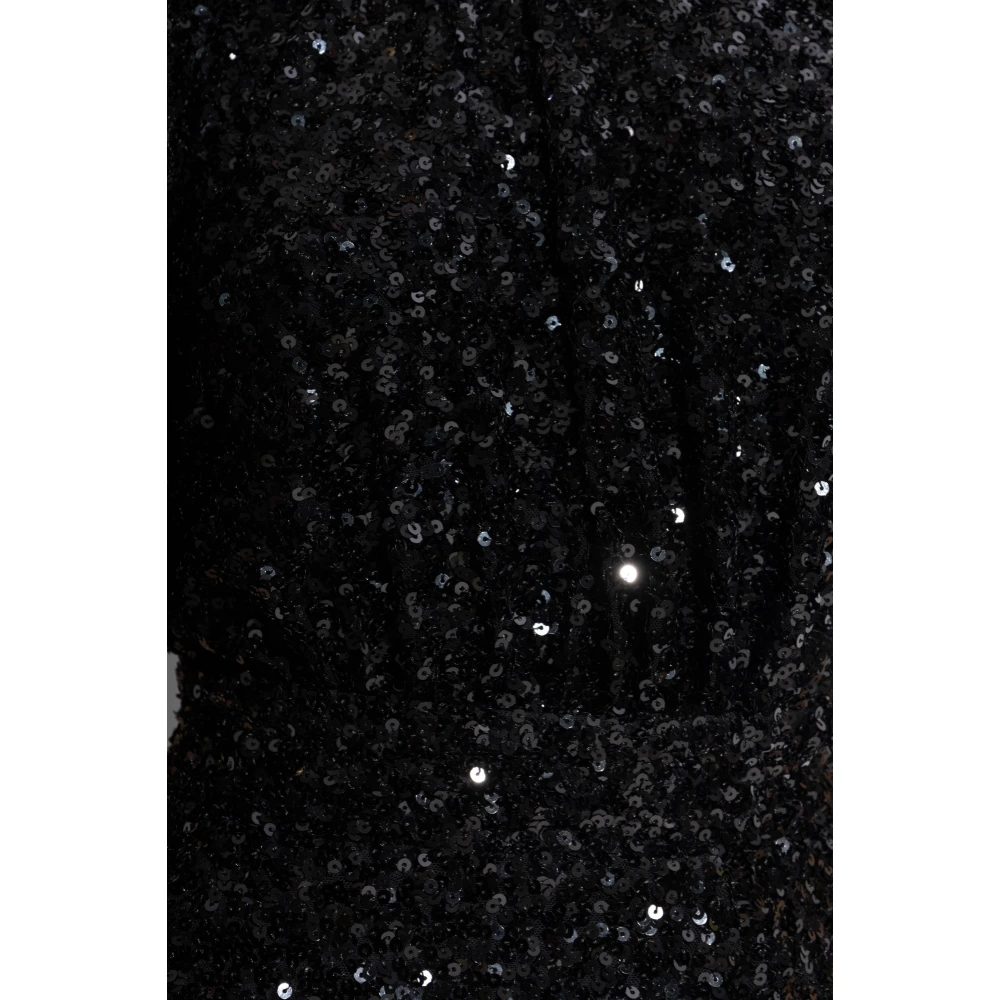 Rotate Birger Christensen Jurk met glinsterende pailletten Black Dames