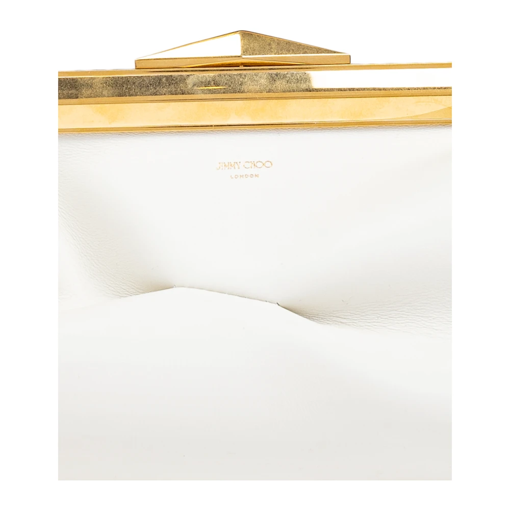 Jimmy Choo Leren clutch Diamant Beige Dames