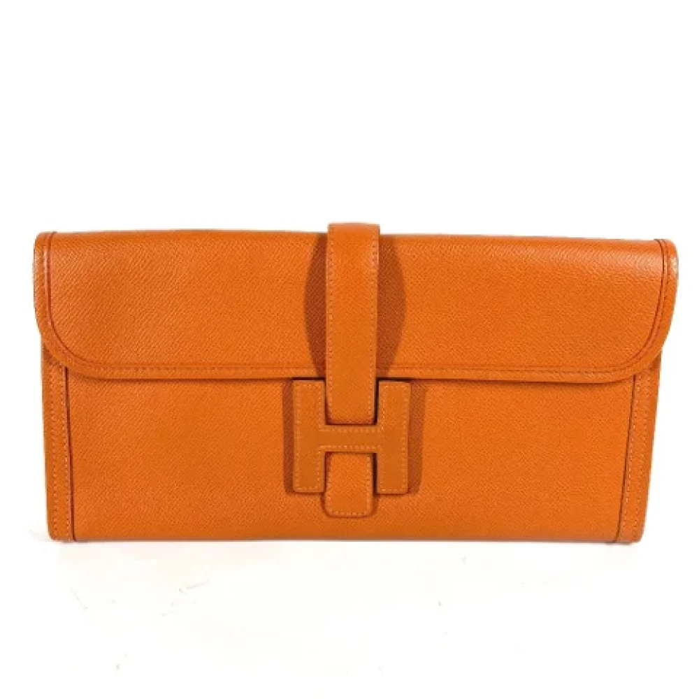 Hermès Vintage Pre-owned Leather clutches Orange Dames