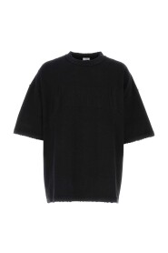 Czarny Cotton Blend T-shirt