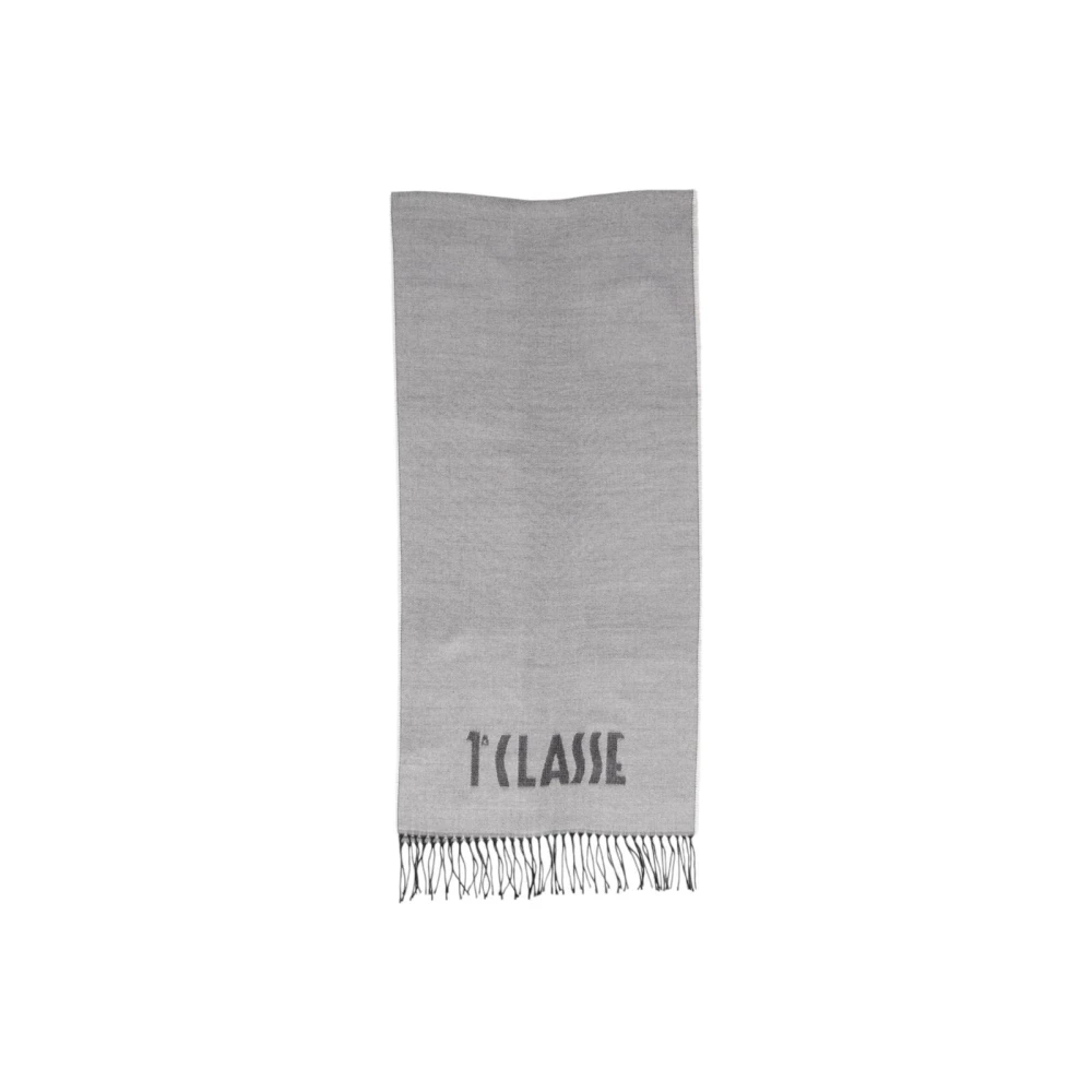 Alviero Martini 1a Classe Beige Logo Winter Sjaal Gray Dames