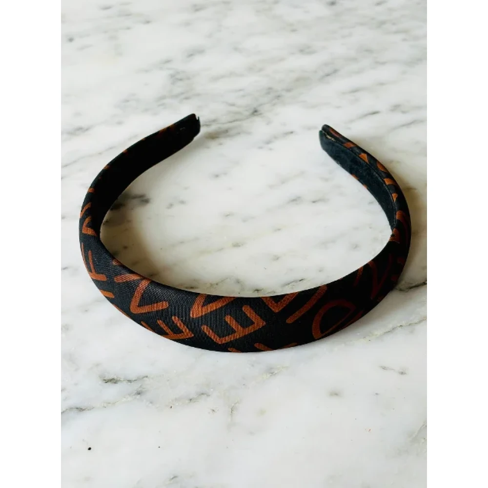 Fendi Vintage Pre-owned Canvas hair-accessories Black Dames