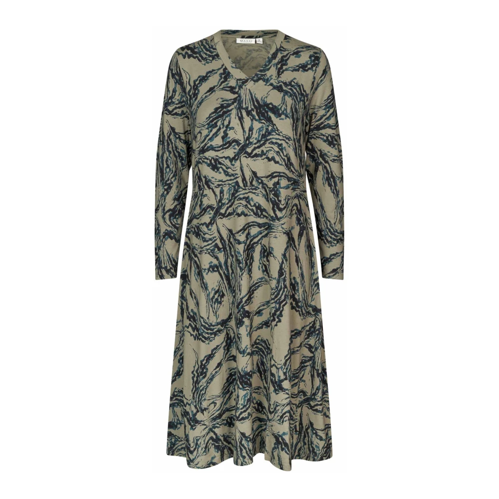 Masai Elegante Jurk met V-Hals Multicolor Dames