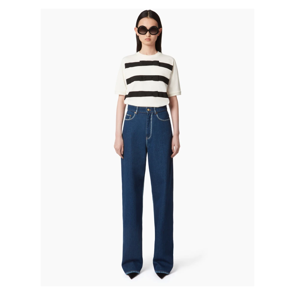 Nina Ricci T-Shirt MET Strik White Dames