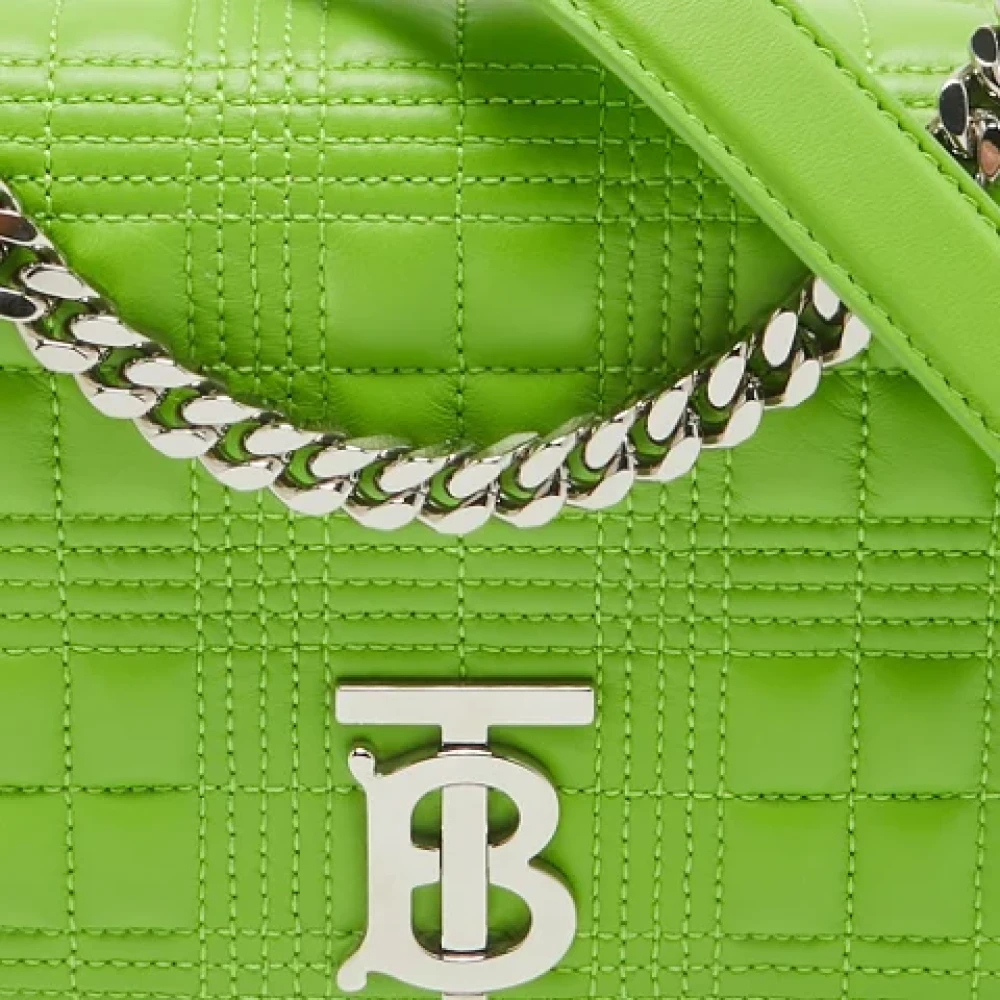 Burberry Vintage Pre-owned Leather shoulder-bags Green Dames