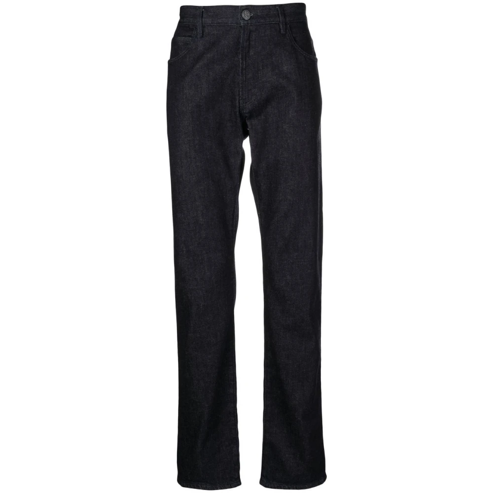 Giorgio Armani Elegante Blauwe Straight Jeans Blue Heren