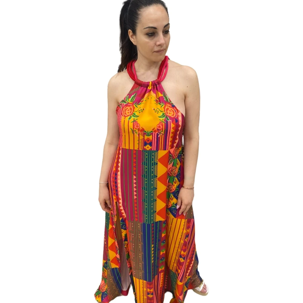F**k Lange Jurk Multicolor Dames