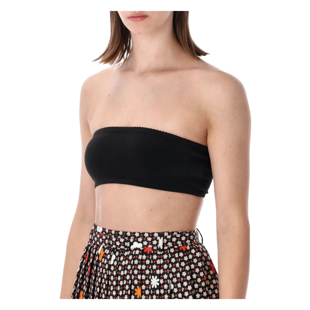 Maison Margiela Women's Black Strapless Bandeau Top - Sleeveless Tops - M - Tops