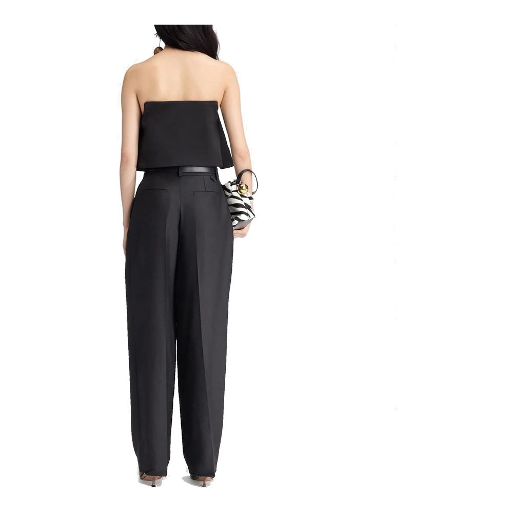 Jacquemus Wijde broek met zijde en wol Black Dames