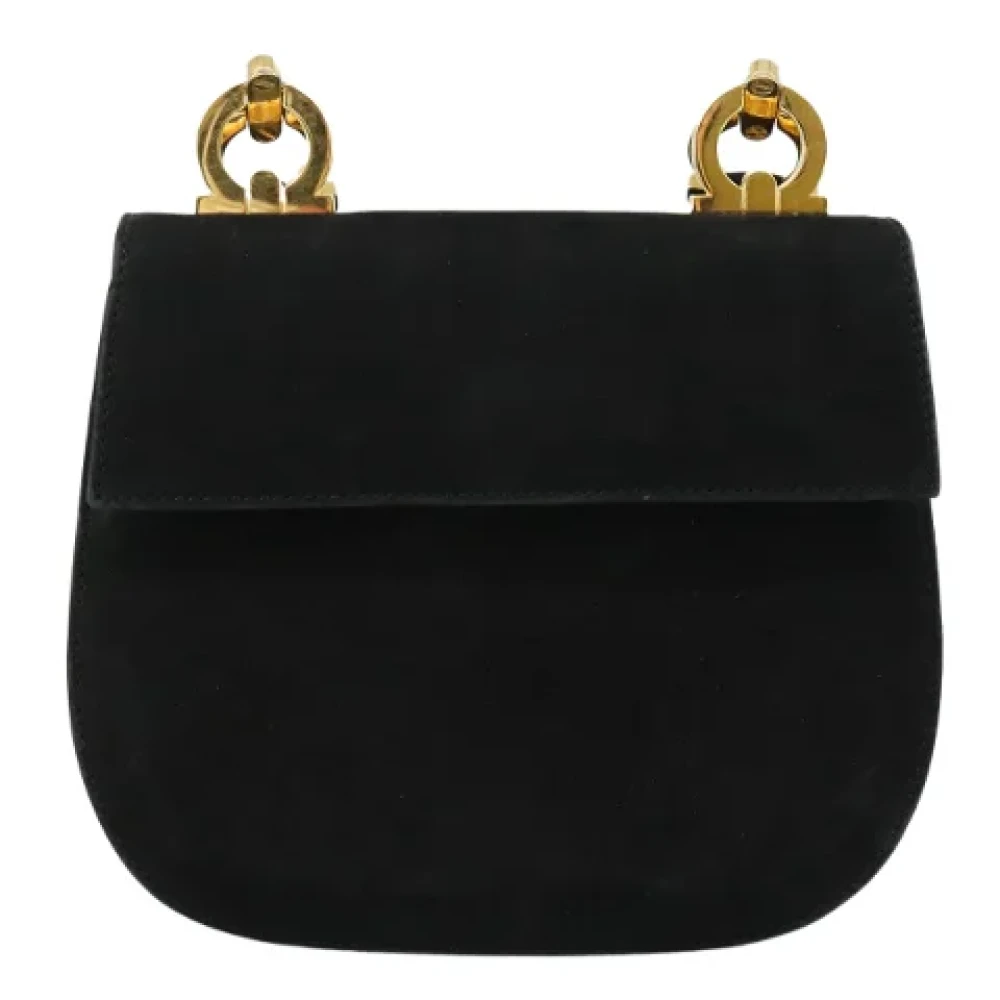 Salvatore Ferragamo Pre-owned Suede shoulder-bags Black Dames