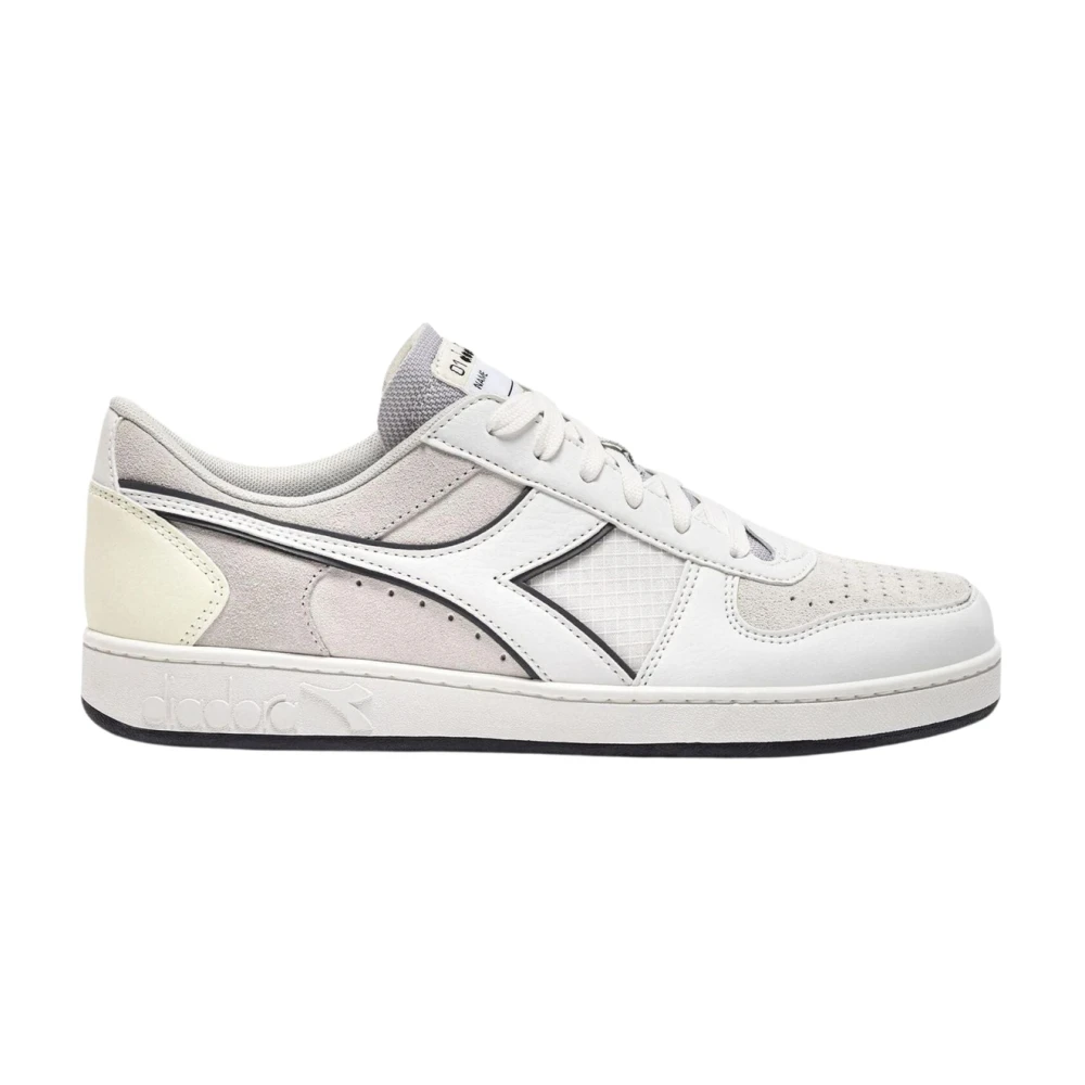 Diadora Men's White Suede Low Tech Basketball Shoes - Sneakers - 9 Uk - Shoes