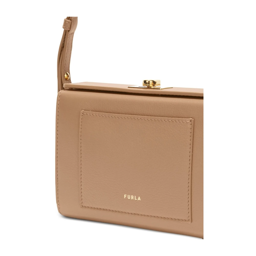 Furla Beige Twist-Lock Schoudertas Beige Dames
