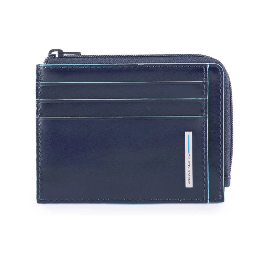 Piquadro Mannelijk Blauw Accessoires Heren, One Size, Zipped Coin Purse With Document Holder