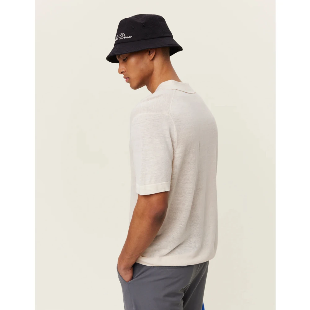 Les Deux Linnen Katoen Polo Trui Beige Heren