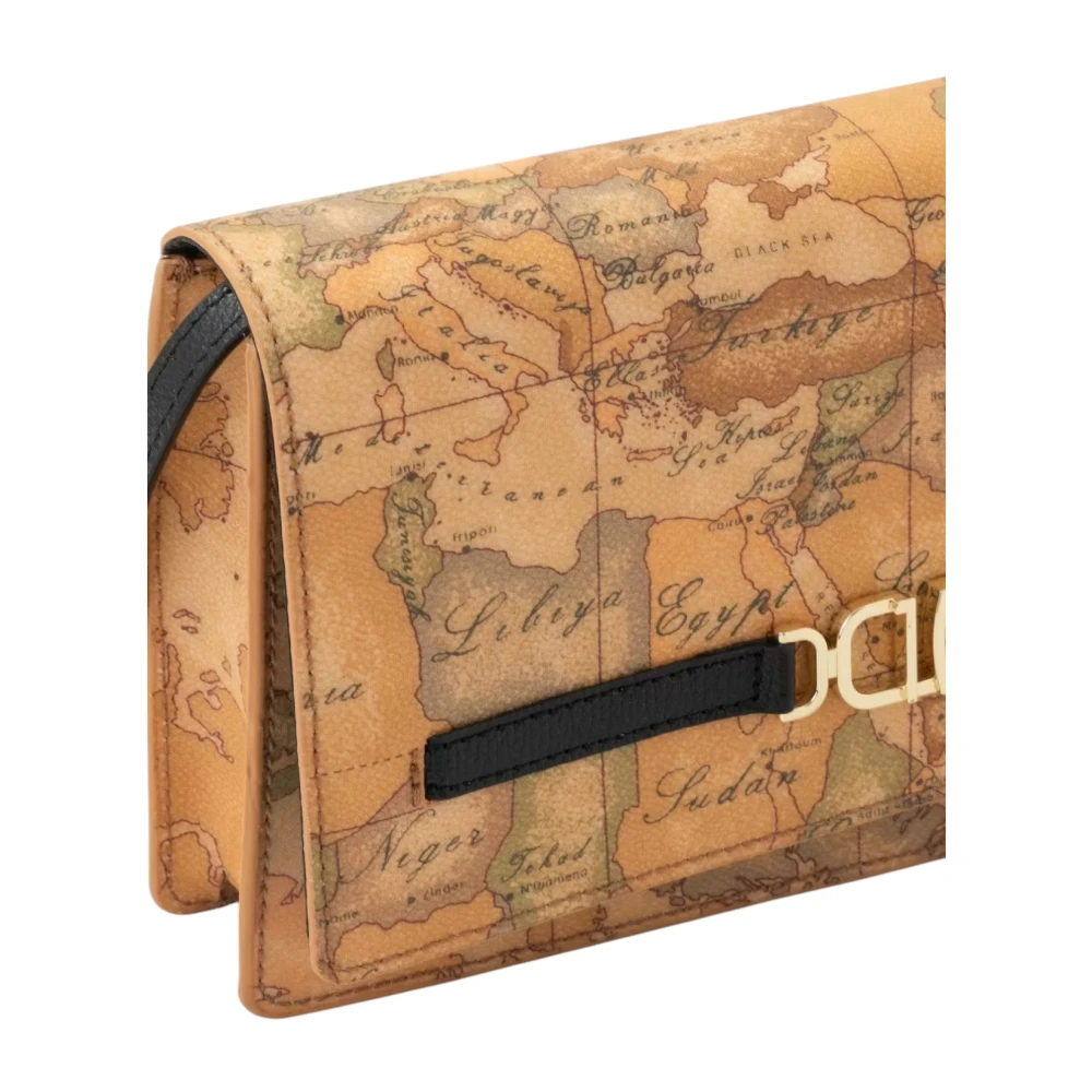 Alviero Martini 1a Classe Elegante 3D Geo Pochette Tas Zwart Beige Dames