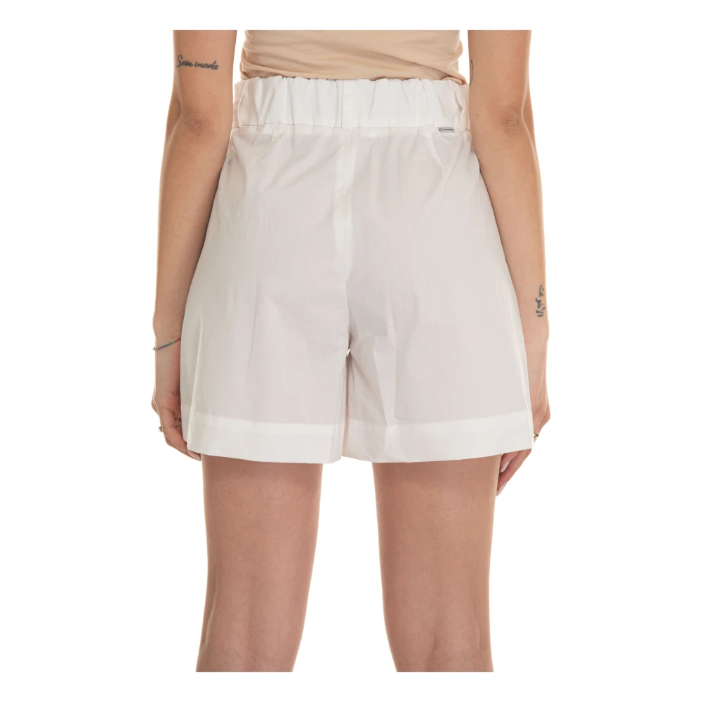 Woolrich Hoge Taille Katoenen Shorts met Zakken White Dames