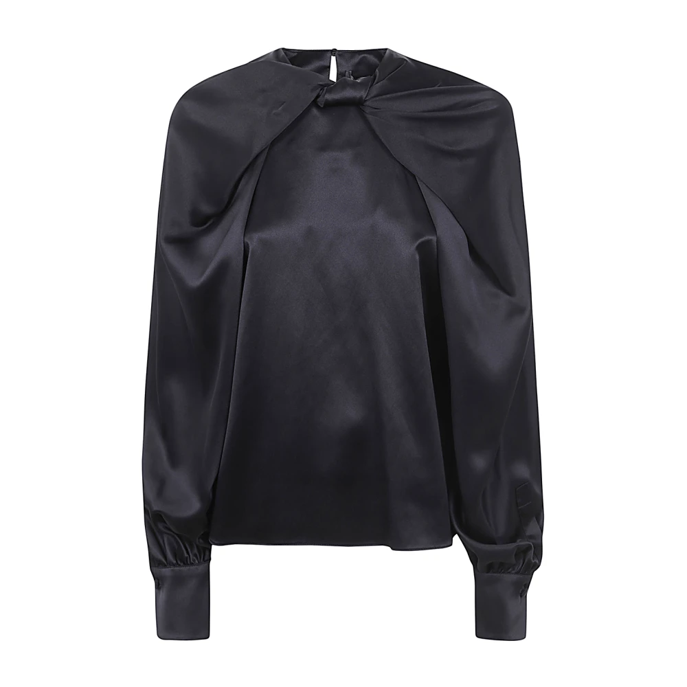 Max Mara Zwarte Key Blouse Ronde Hals Black Dames
