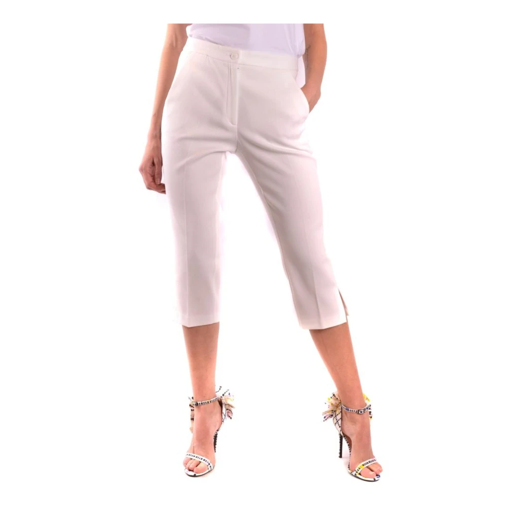 Moschino White Cropped Trousers, Female, M, Stylish Cropped Trousers For Women