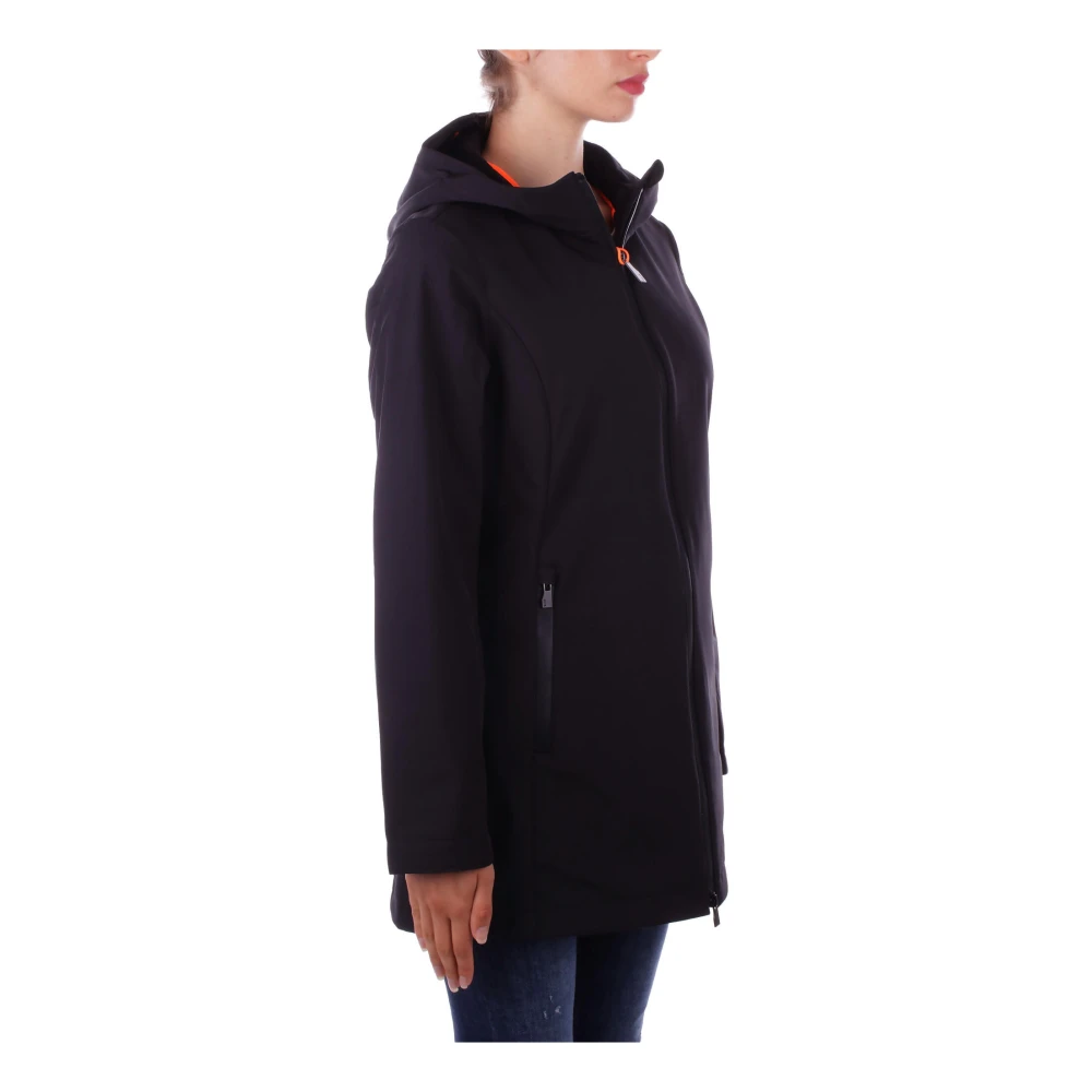 Suns Zwarte Hoodie met Ritssluiting Black Dames