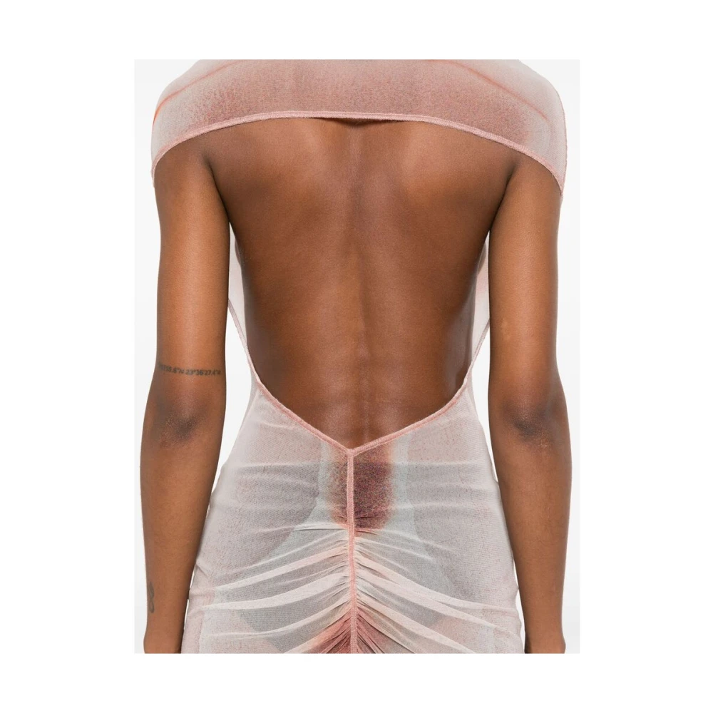 Jean Paul Gaultier Blush Pink Logo Print Jurk Pink Dames