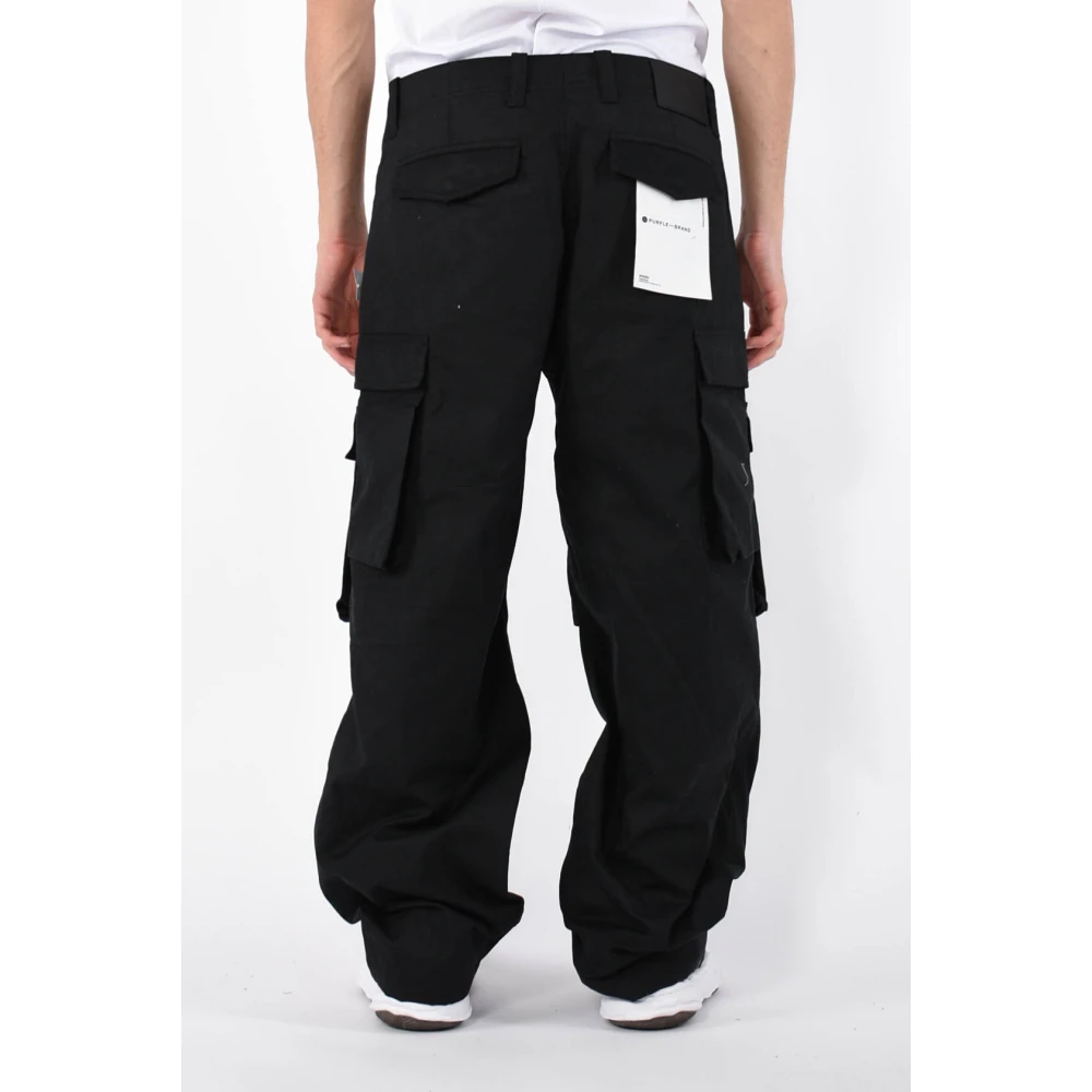 Purple Brand Cargo broek met knoopsluiting Black Heren