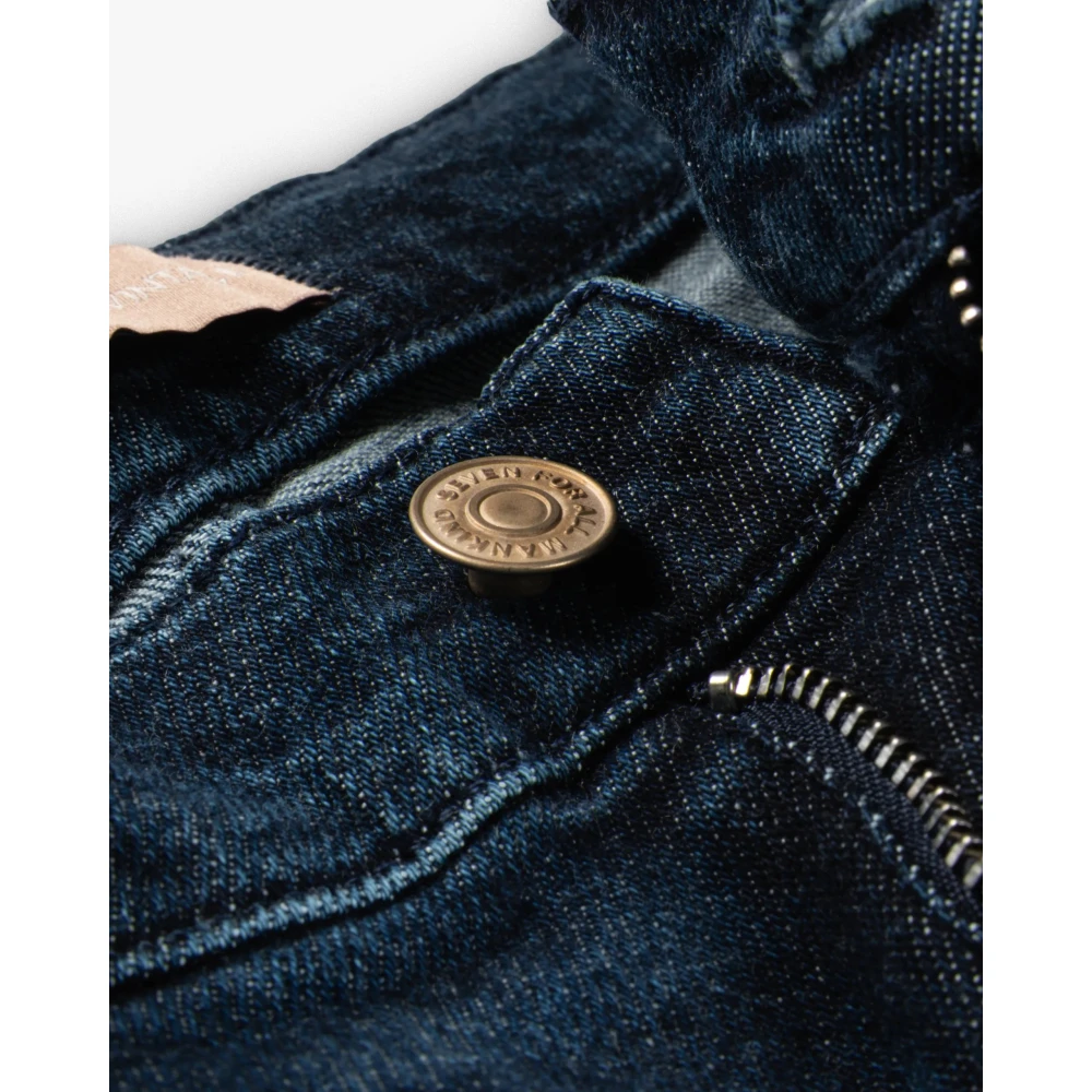 7 For All Mankind Vintage Wide Leg Denim Broek Blue Dames