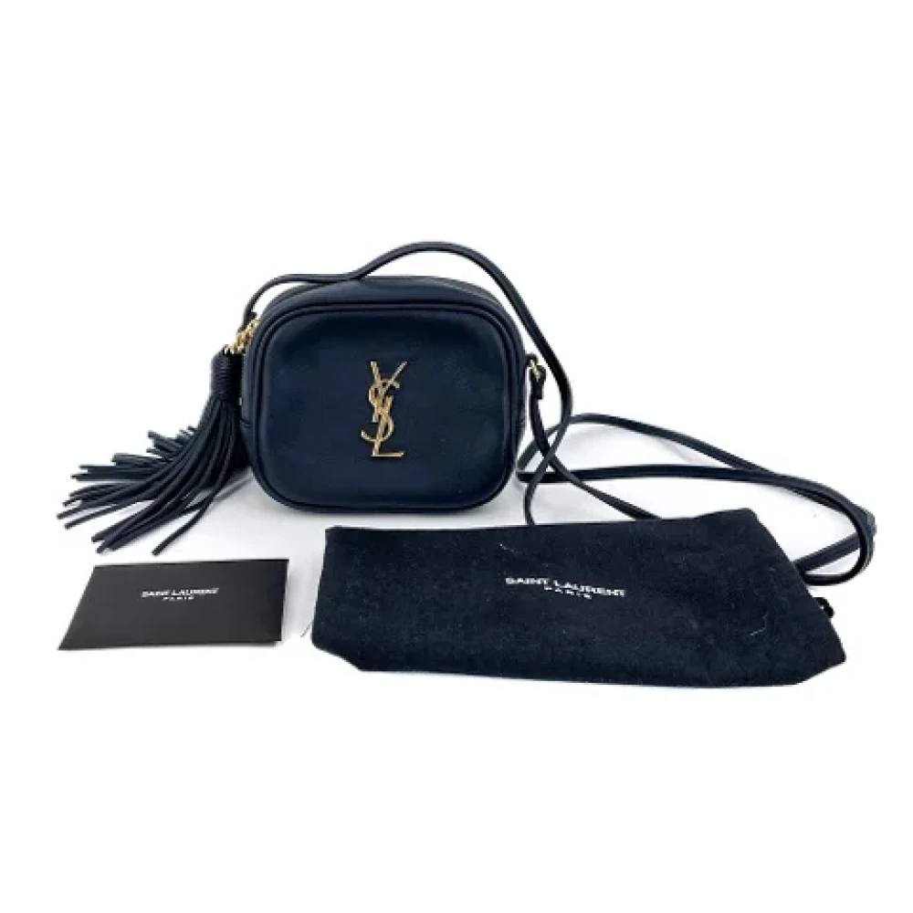 Yves Saint Laurent Vintage Pre-owned Leather shoulder-bags Blue Dames