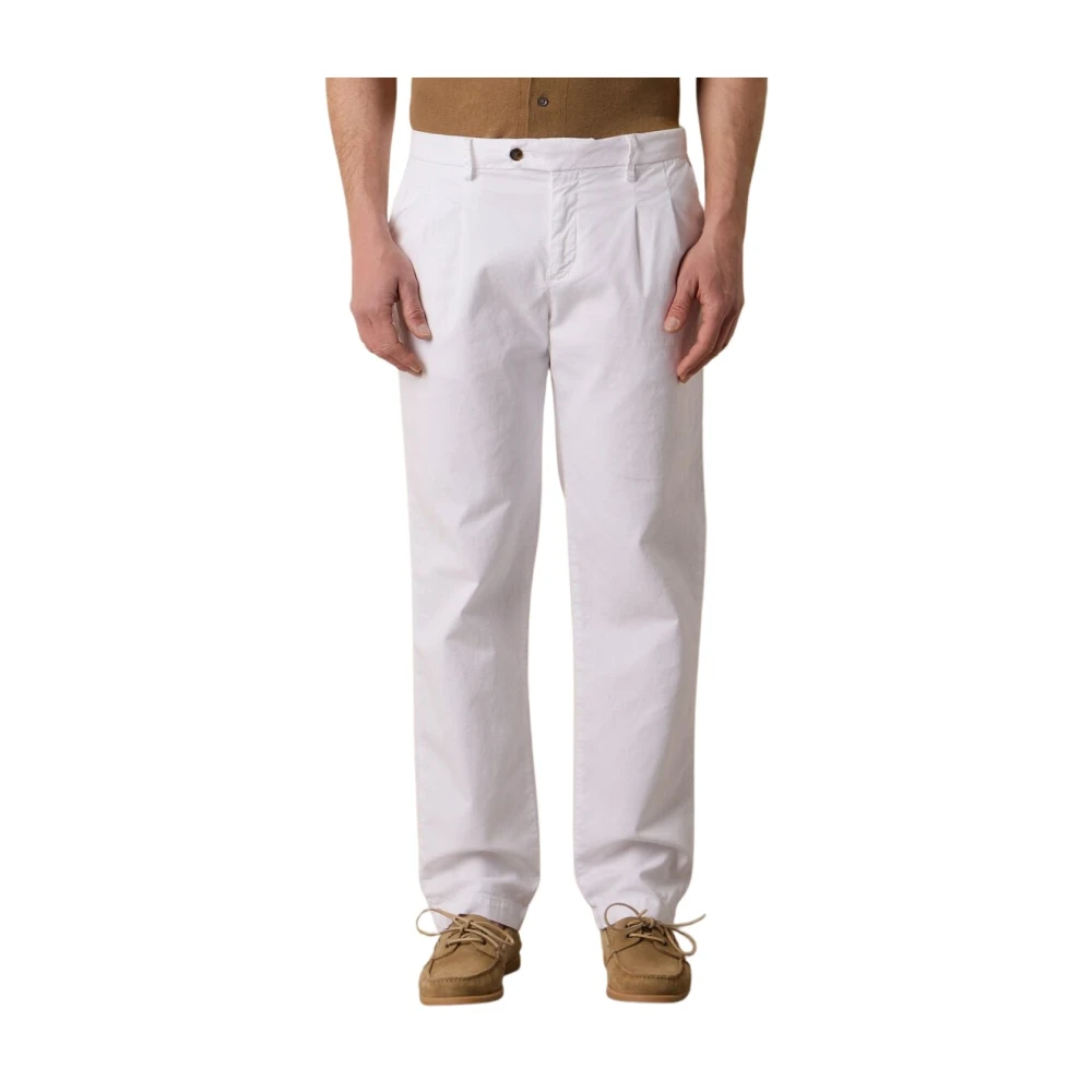 Brooks Brothers Herr Vit Byxor W40, Bomull, Double Pleat Byxor