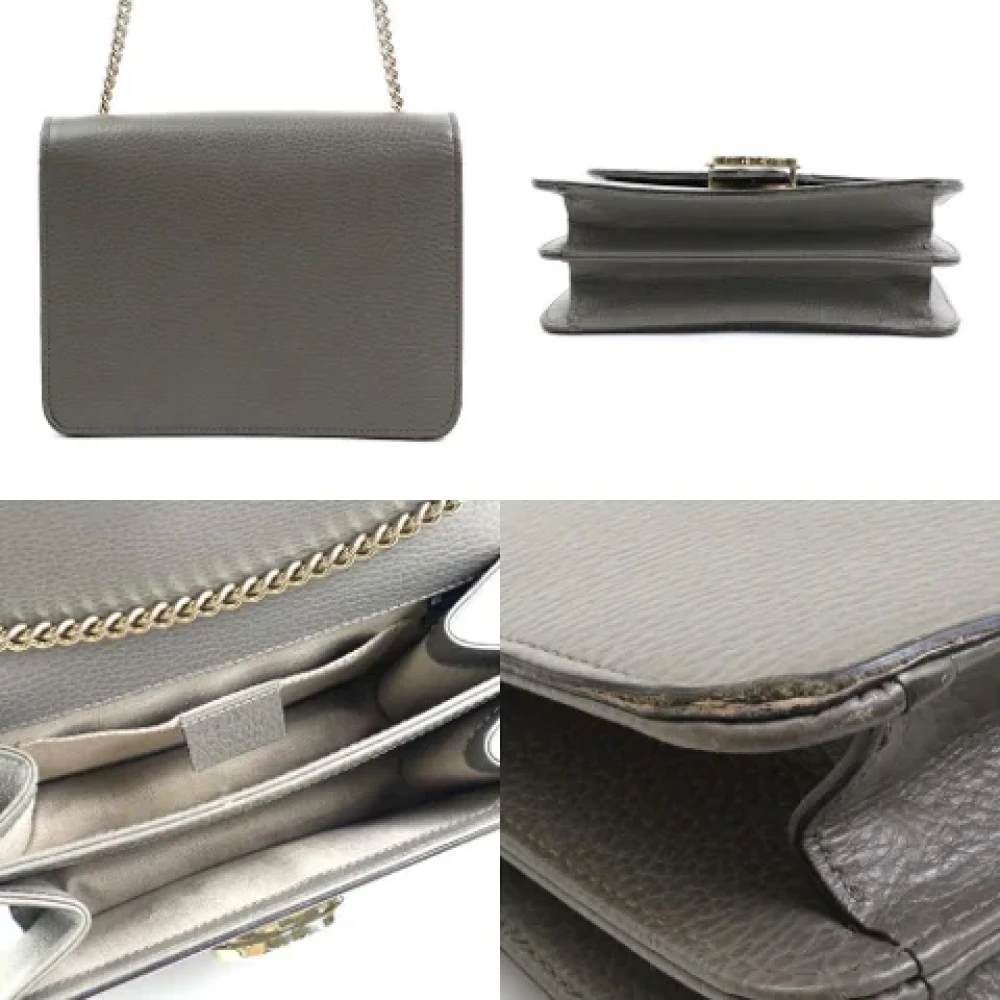 Gucci Vintage Pre-owned Leather shoulder-bags Gray Dames