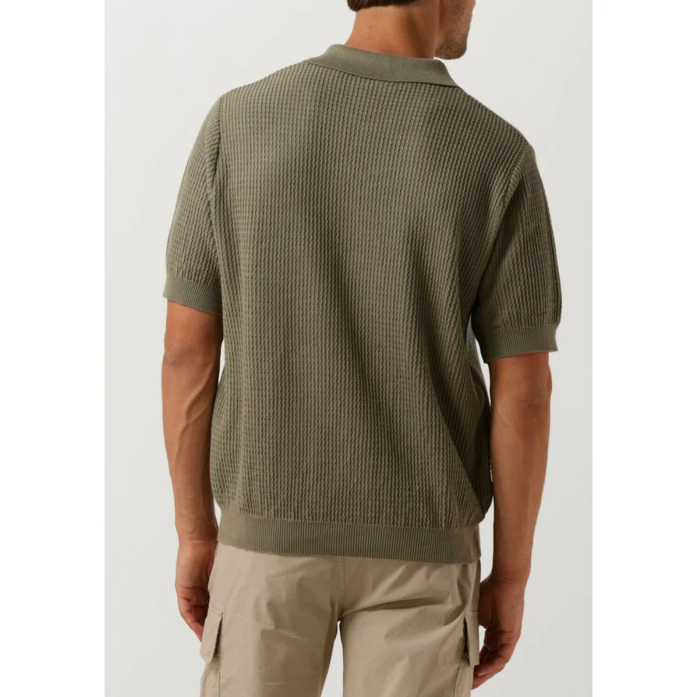Forét Heren Polo T-shirts Moment Half Zip Knit Green Heren