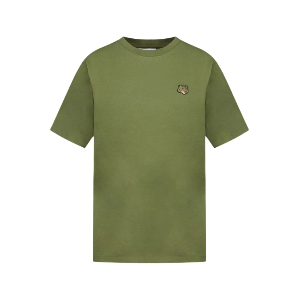 Maison Kitsuné Fox Head Patch Comfort T-Shirt Groen Green Heren