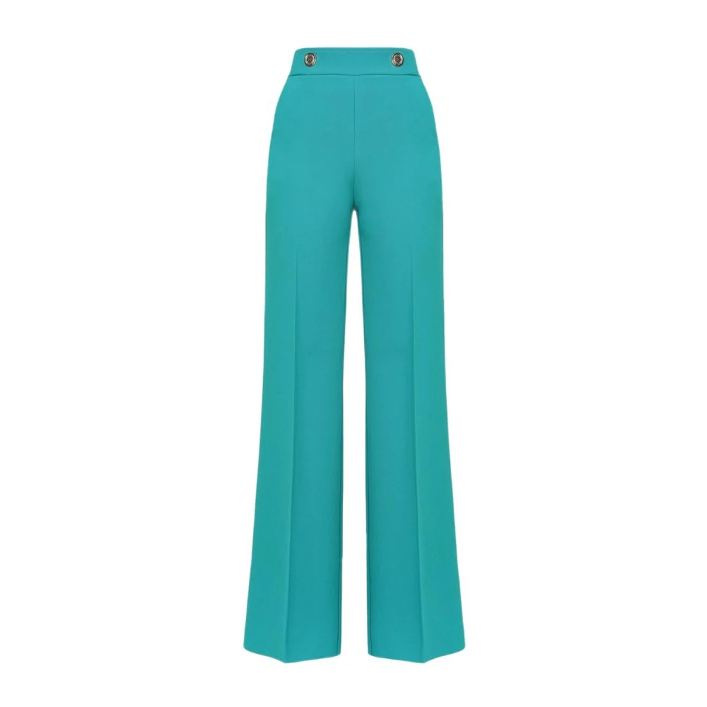 Pinko Groene Flare Broek met Gouden Knopen Green Dames