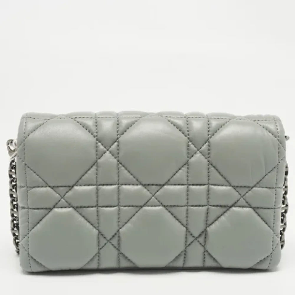 Dior Vintage Pre-owned Leather dior-bags Gray Dames