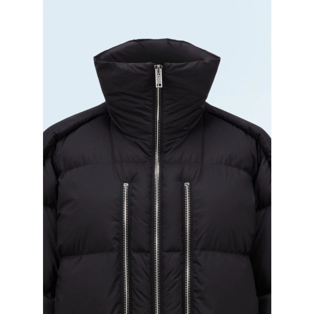 Moncler Gewatteerd donsjack met drie ritsen Black Heren